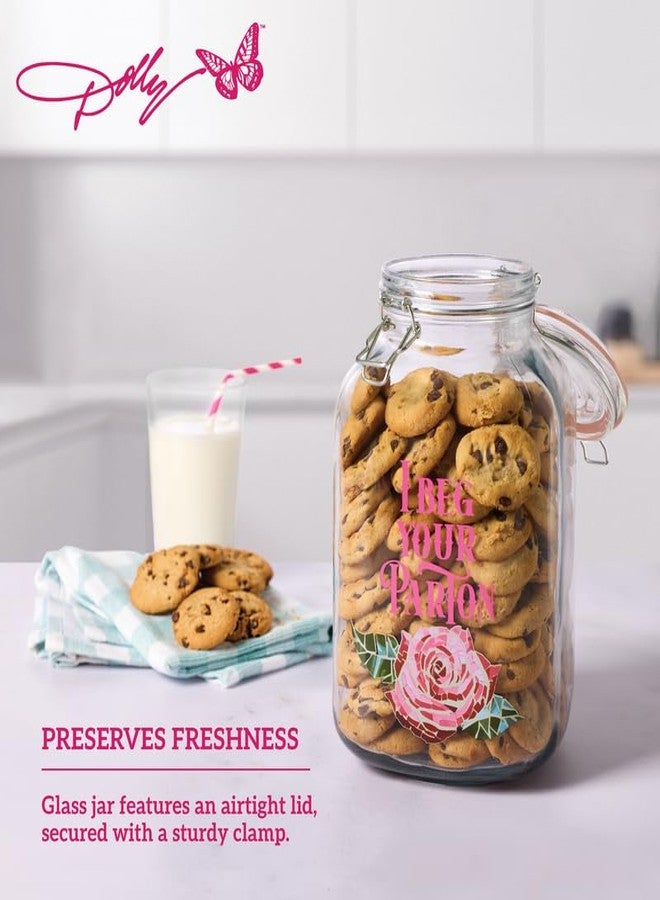 Dolly Parton Preserving Clamp Jar, 101 oz (3000ml), Pink - Image 3